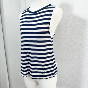Forever 21 Nautical Striped Navy and White Muscle Tee Tank Top Shirt S